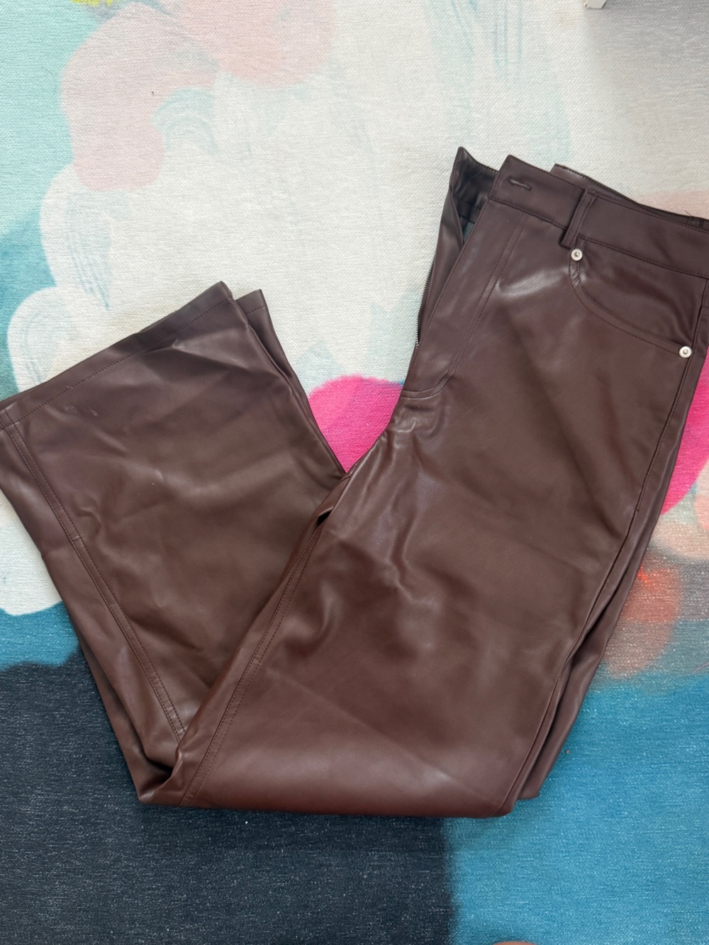 Urban Outfitters Brown Faux-Leather Pants